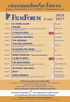 programma Filmforum 2017 magenta con proiezione film a cura di Lule Onlus