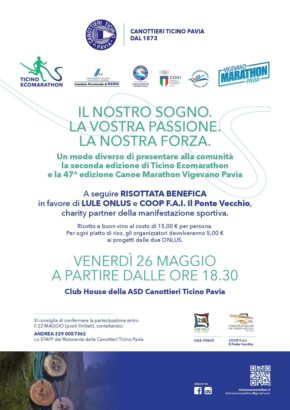 Cena e risottata benefica di presentazione Ticino Ecomarathon Lule onlus Milano
