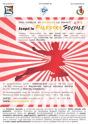 Locandina Palestra Sociale - Motta Visconti proposte per adolescenti di Lule Onlus