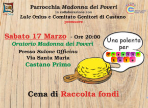 manifesto cena di raccolta fondi per Lule Onlus - Castano polentata