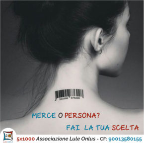 campagna promo 5x1000 associazione lule onlus contro la tratta e lo sfruttamento di donne e minori